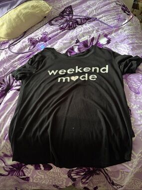 Awake Black Tee with White Logo Print